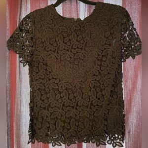 Catherine Black Lace Blouse - Size S (back zipper)